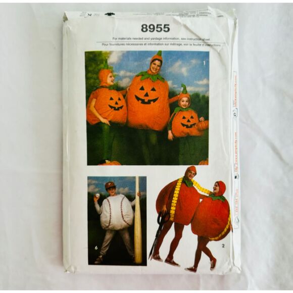 Humpty Dumpty Costume Sewing Pattern Pumpkin Banana Baseball Simplicity 8955 - Picture 2 of 3
